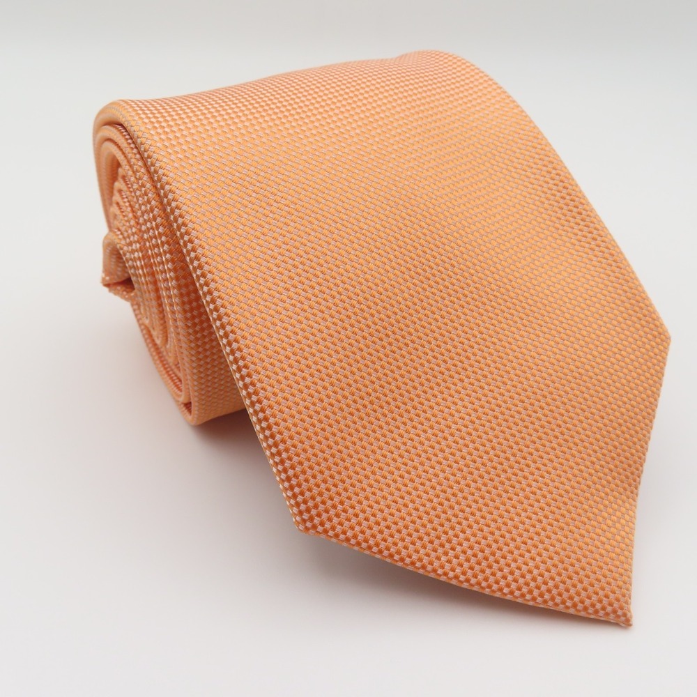 Countess Mara Tie Orange White Checked 3.25" Wide 57" Long Polyester